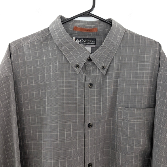 Columbia XCO Men's Gray Checkered Long Sleeve Shirt Size XXL - Picture 2 of 10